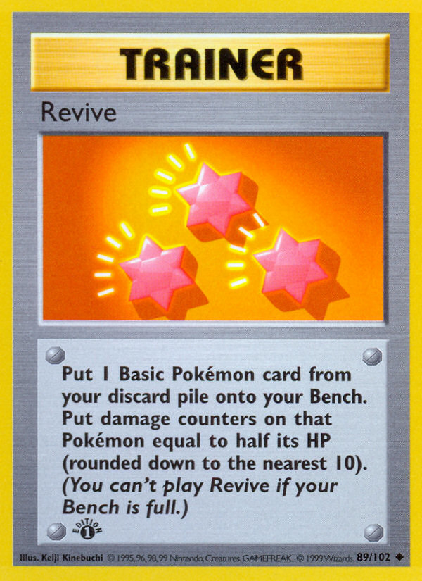 Revive (89/102) (Shadowless) [Base Set 1st Edition] | I Want That Stuff Brandon