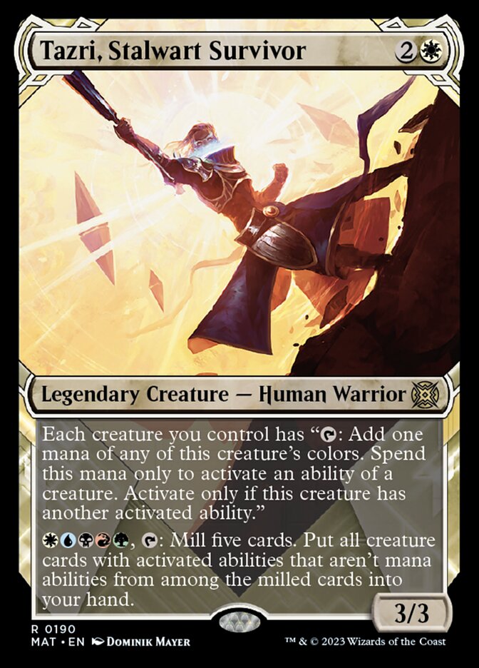 Tazri, Stalwart Survivor (Showcase Halo Foil) [March of the Machine: The Aftermath] | I Want That Stuff Brandon