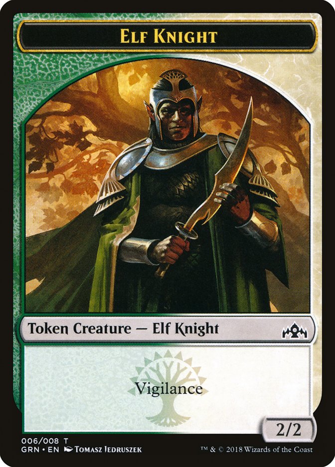 Elf Knight Token [Guilds of Ravnica Tokens] | I Want That Stuff Brandon