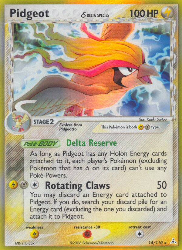 Pidgeot (14/110) (Delta Species) [EX: Holon Phantoms] | I Want That Stuff Brandon
