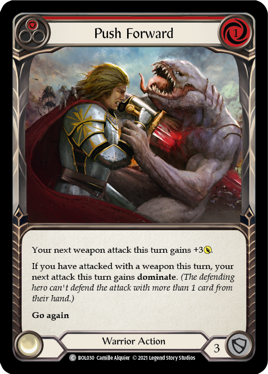 Push Forward (Red) [BOL030] (Monarch Boltyn Blitz Deck) | I Want That Stuff Brandon