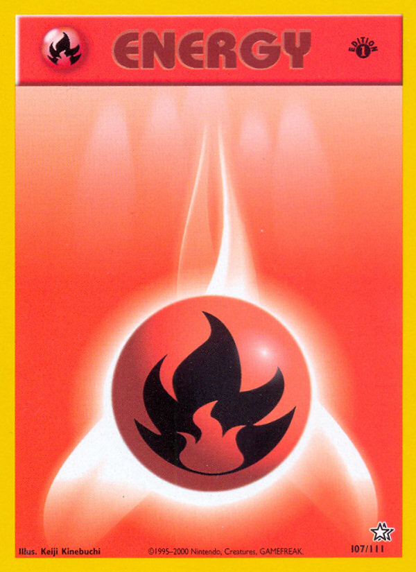Fire Energy (107/111) [Neo Genesis 1st Edition] | I Want That Stuff Brandon