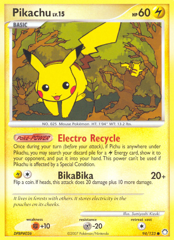 Pikachu (94/123) [Diamond & Pearl: Mysterious Treasures] | I Want That Stuff Brandon