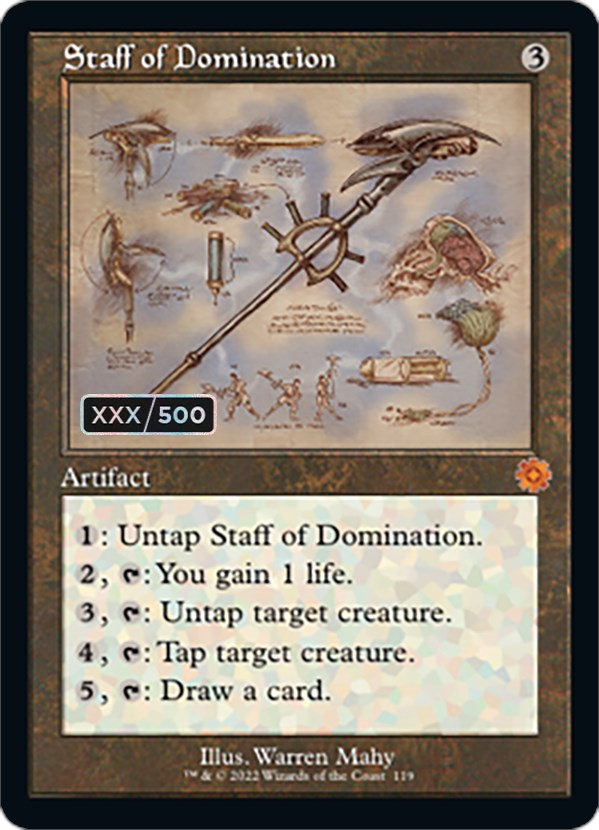 Staff of Domination (Retro Schematic) (Serialized) [The Brothers' War Retro Artifacts] | I Want That Stuff Brandon