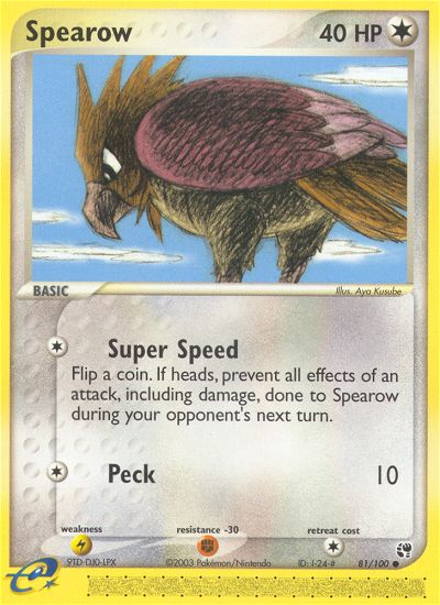 Spearow (81/100) [EX: Sandstorm] | I Want That Stuff Brandon