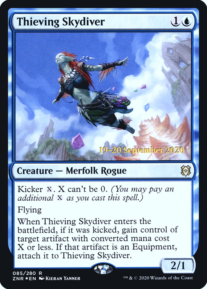 Thieving Skydiver [Zendikar Rising Prerelease Promos] | I Want That Stuff Brandon