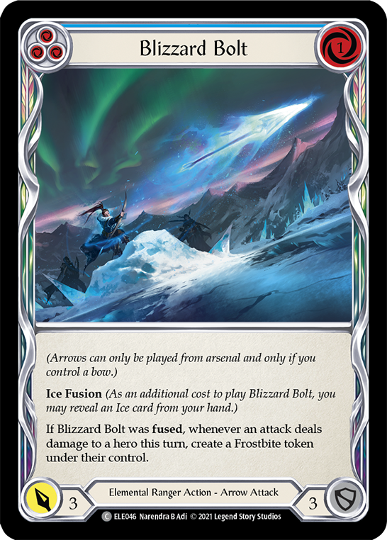 Blizzard Bolt (Blue) [ELE046] (Tales of Aria)  1st Edition Rainbow Foil | I Want That Stuff Brandon