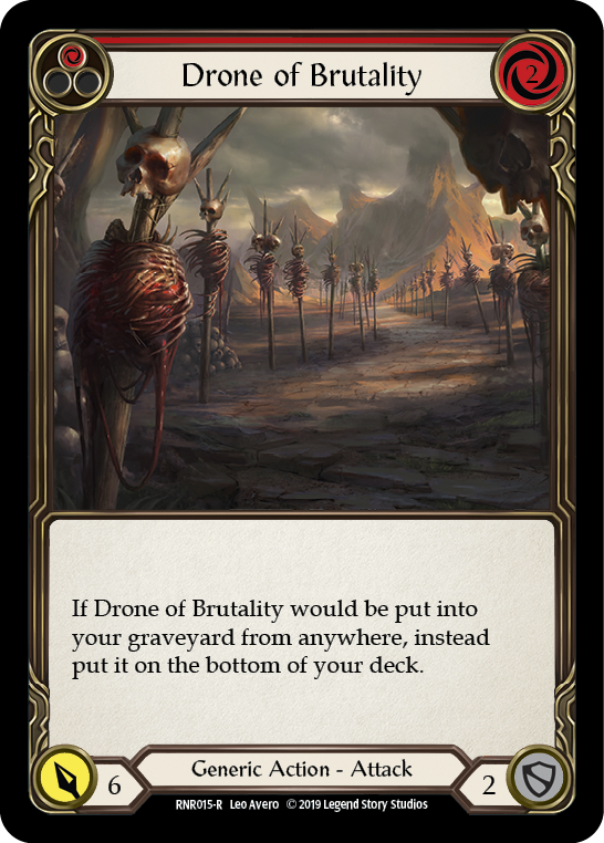 Drone of Brutality (Red) [RNR015-R] (Rhinar Hero Deck)  1st Edition Normal | I Want That Stuff Brandon