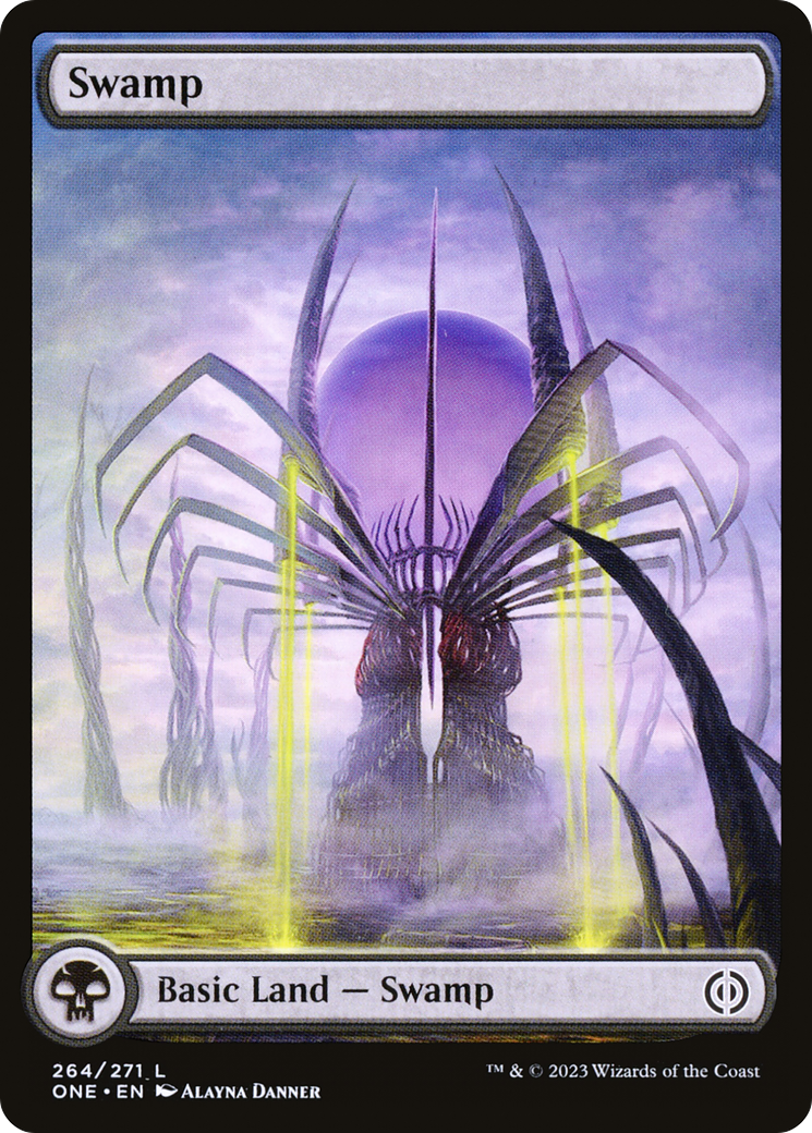 Swamp (264) (Full-Art) [Phyrexia: All Will Be One] | I Want That Stuff Brandon