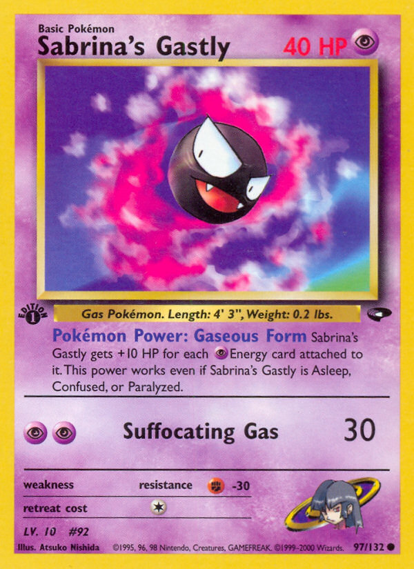 Sabrina's Gastly (97/132) [Gym Challenge 1st Edition] | I Want That Stuff Brandon