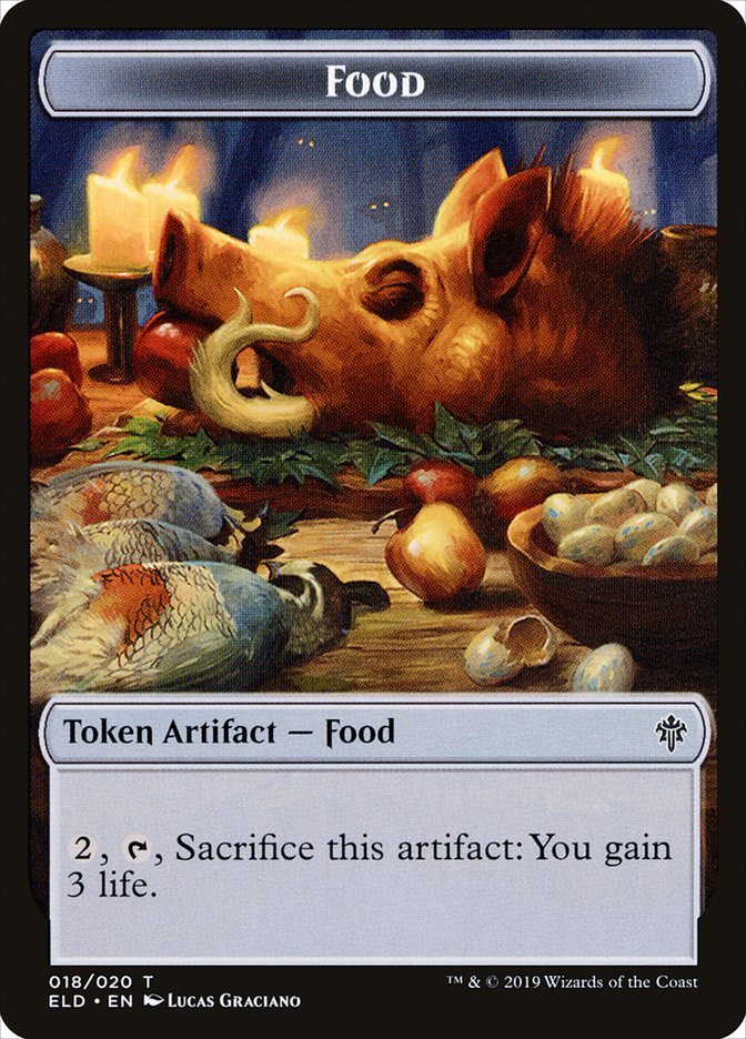 Rat // Food (18) Double-Sided Token [Throne of Eldraine Tokens] | I Want That Stuff Brandon