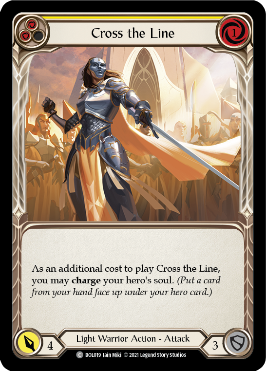 Cross the Line (Yellow) [BOL019] (Monarch Boltyn Blitz Deck) | I Want That Stuff Brandon