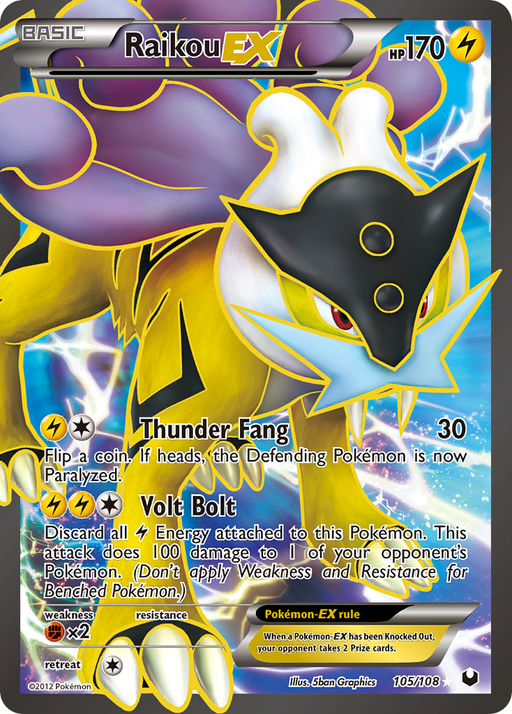 Raikou EX (105/108) [Black & White: Dark Explorers] | I Want That Stuff Brandon