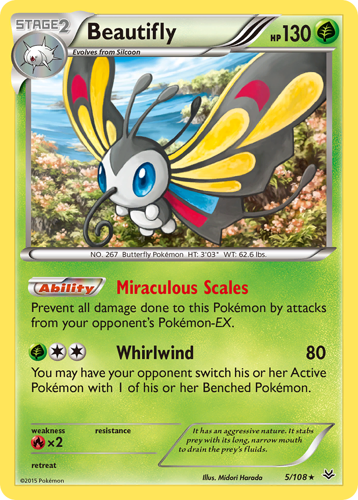 Beautifly (5/108) [XY: Roaring Skies] | I Want That Stuff Brandon