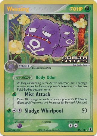 Weezing (33/113) (Stamped) [EX: Delta Species] | I Want That Stuff Brandon