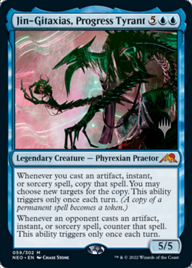 Jin-Gitaxias, Progress Tyrant (Promo Pack) [Kamigawa: Neon Dynasty Promos] | I Want That Stuff Brandon