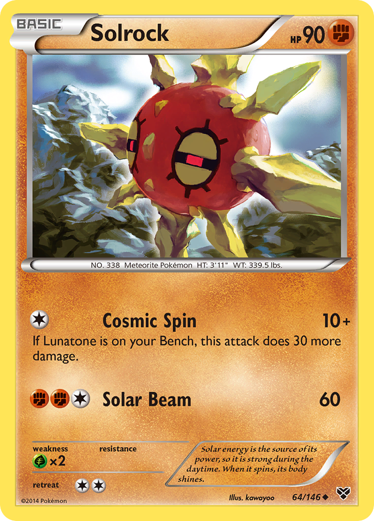 Solrock (64/146) [XY: Base Set] | I Want That Stuff Brandon