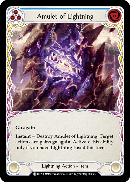 Amulet of Lightning [ELE201] (Tales of Aria)  1st Edition Rainbow Foil | I Want That Stuff Brandon