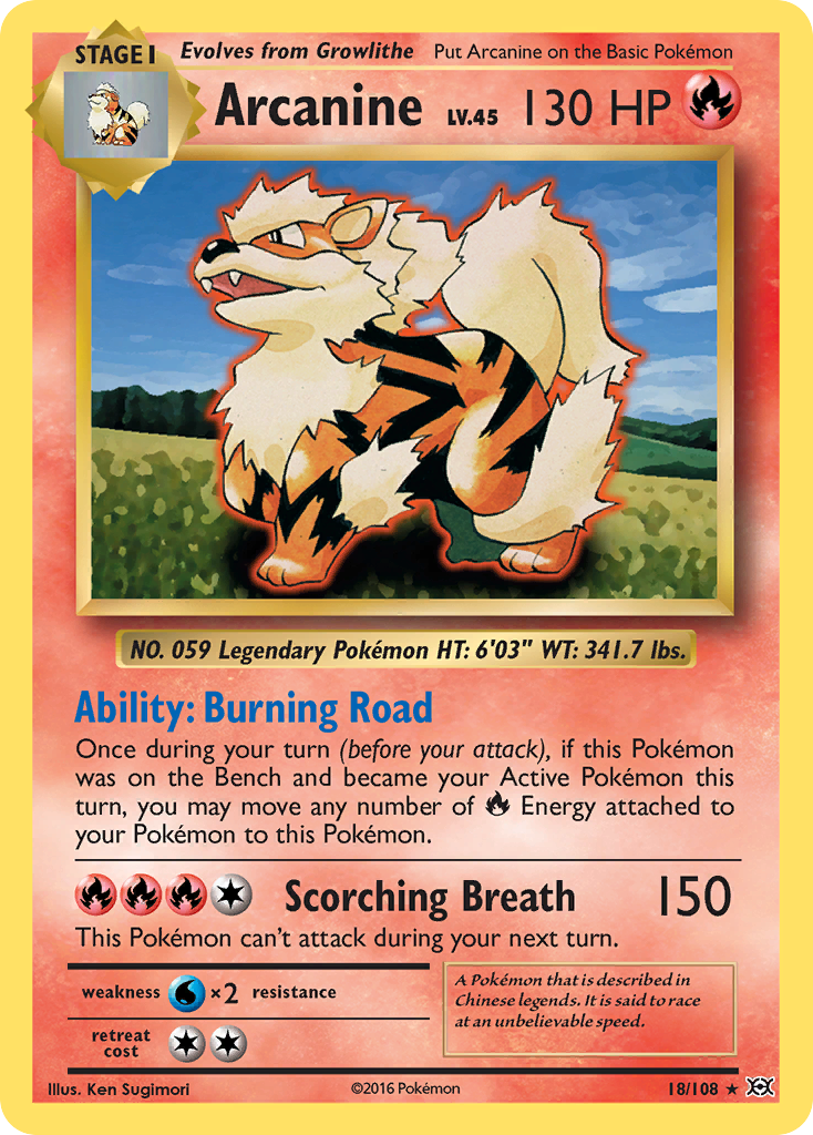 Arcanine (18/108) [XY: Evolutions] | I Want That Stuff Brandon