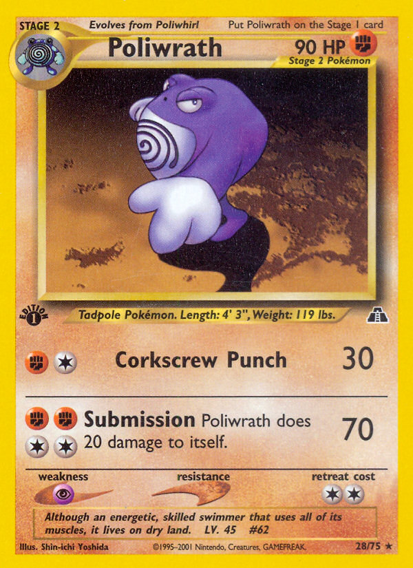 Poliwrath (28/75) [Neo Discovery 1st Edition] | I Want That Stuff Brandon