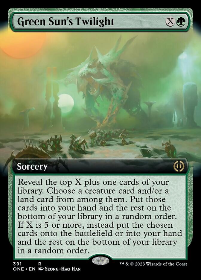 Green Sun's Twilight (Extended Art) [Phyrexia: All Will Be One] | I Want That Stuff Brandon