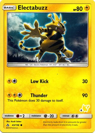 Electabuzz (43/156) (Pikachu Stamp #6) [Battle Academy 2020] | I Want That Stuff Brandon