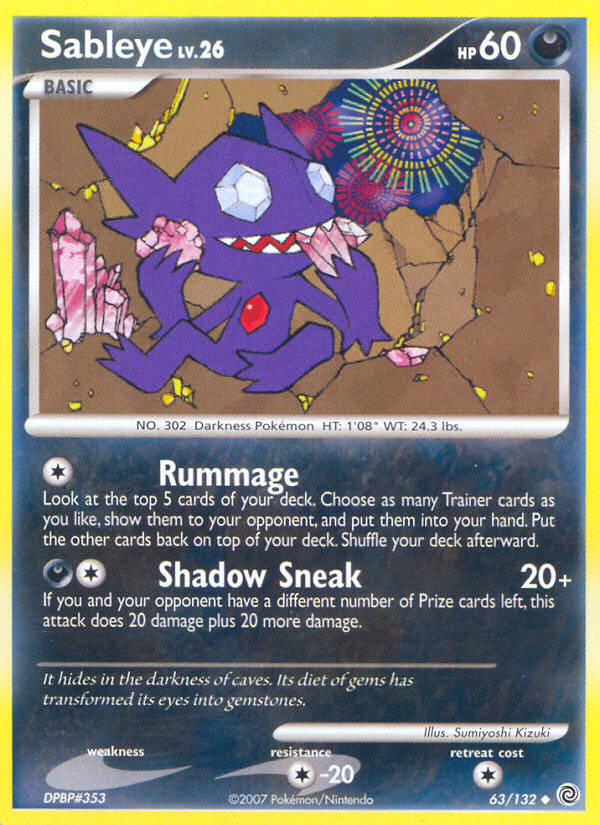 Sableye (63/132) [Diamond & Pearl: Secret Wonders] | I Want That Stuff Brandon