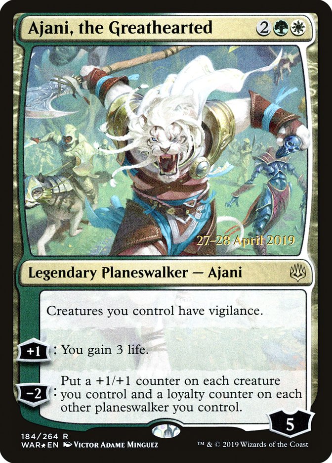 Ajani, the Greathearted [War of the Spark Prerelease Promos] | I Want That Stuff Brandon