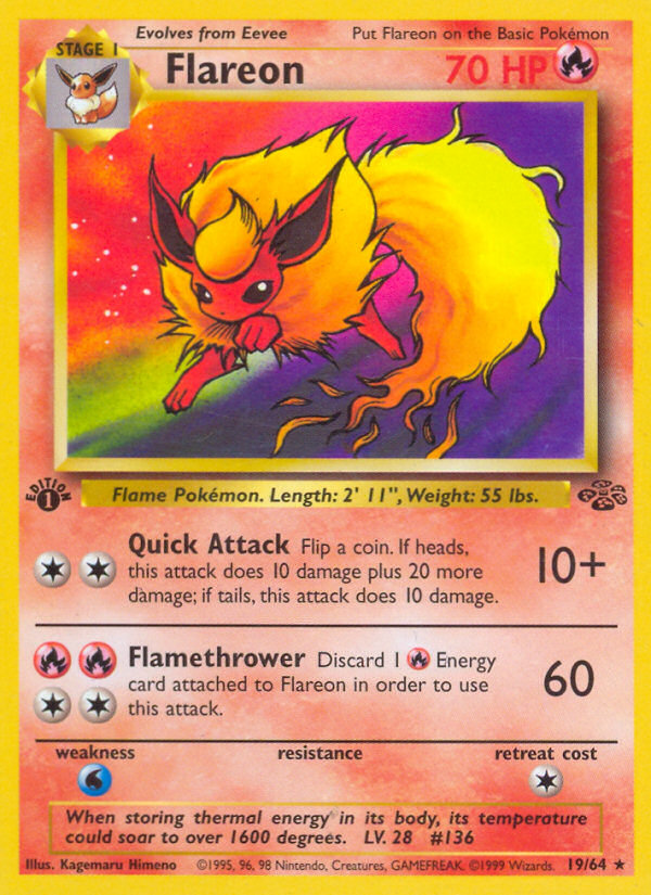 Flareon (19/64) [Jungle 1st Edition] | I Want That Stuff Brandon