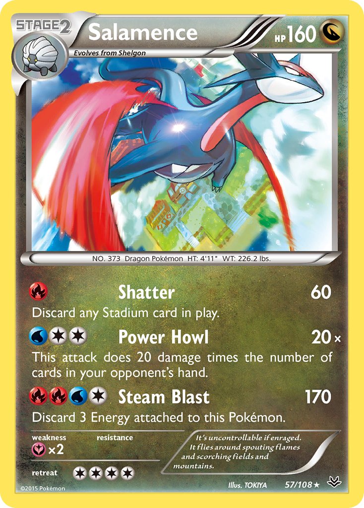 Salamence (57/108) (Theme Deck Exclusive) [XY: Roaring Skies] | I Want That Stuff Brandon