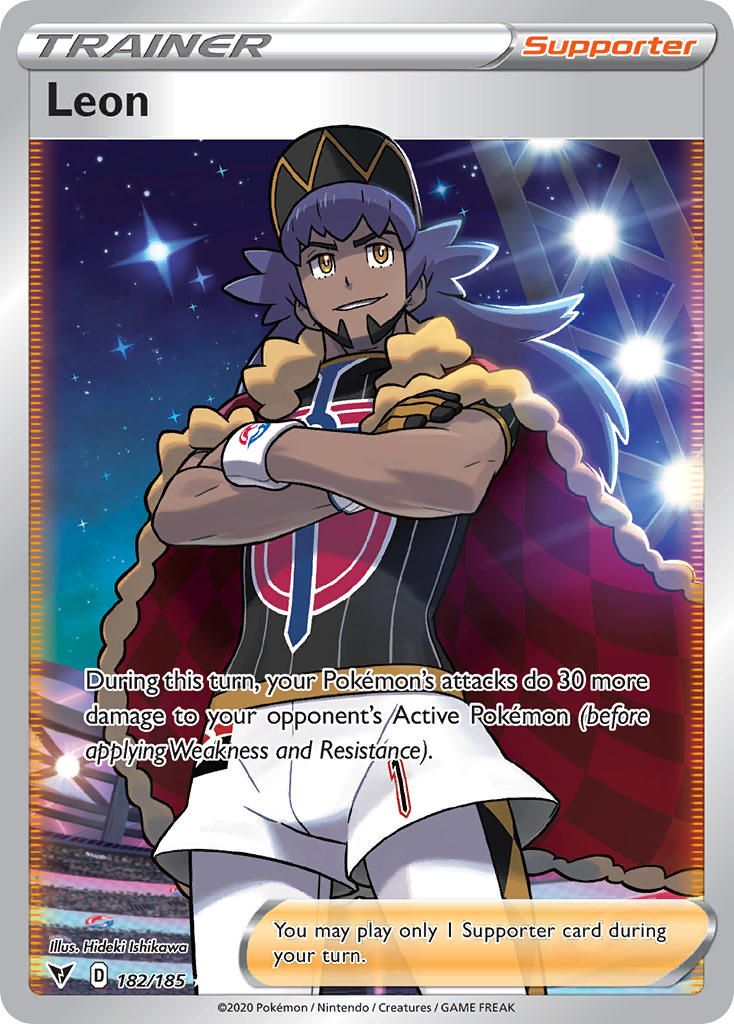 Leon (182/185) [Sword & Shield: Vivid Voltage] | I Want That Stuff Brandon