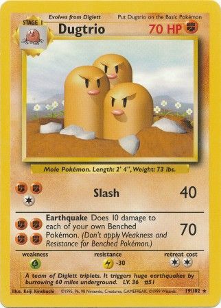 Dugtrio (19/102) [Base Set Unlimited] | I Want That Stuff Brandon