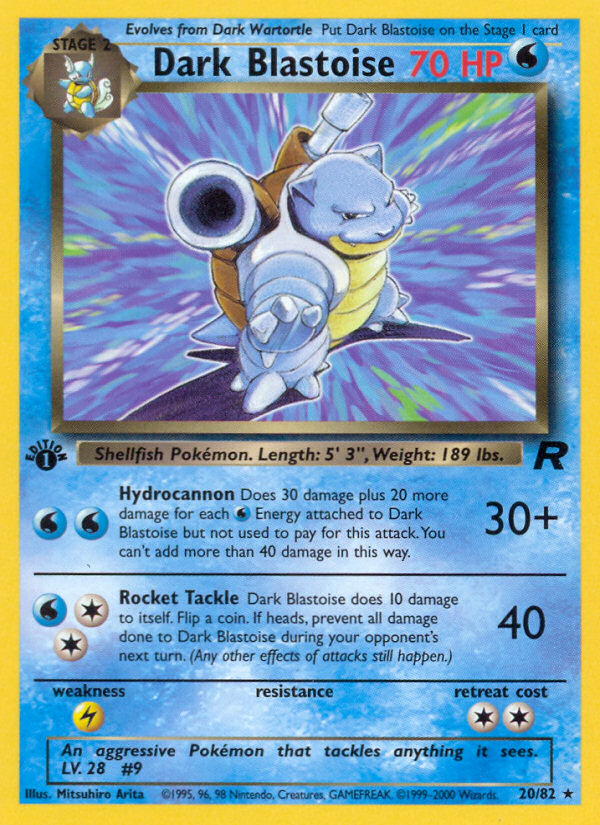 Dark Blastoise (20/82) [Team Rocket 1st Edition] | I Want That Stuff Brandon