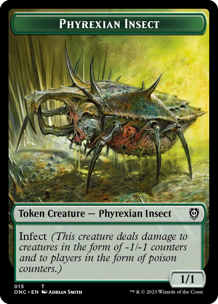 Phyrexian Mite // Phyrexian Insect Double-Sided Token [Phyrexia: All Will Be One Commander Tokens] | I Want That Stuff Brandon