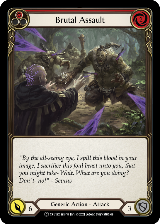 Brutal Assault (Red) (Rainbow Foil) [CRU192-RF] Unlimited Rainbow Foil | I Want That Stuff Brandon