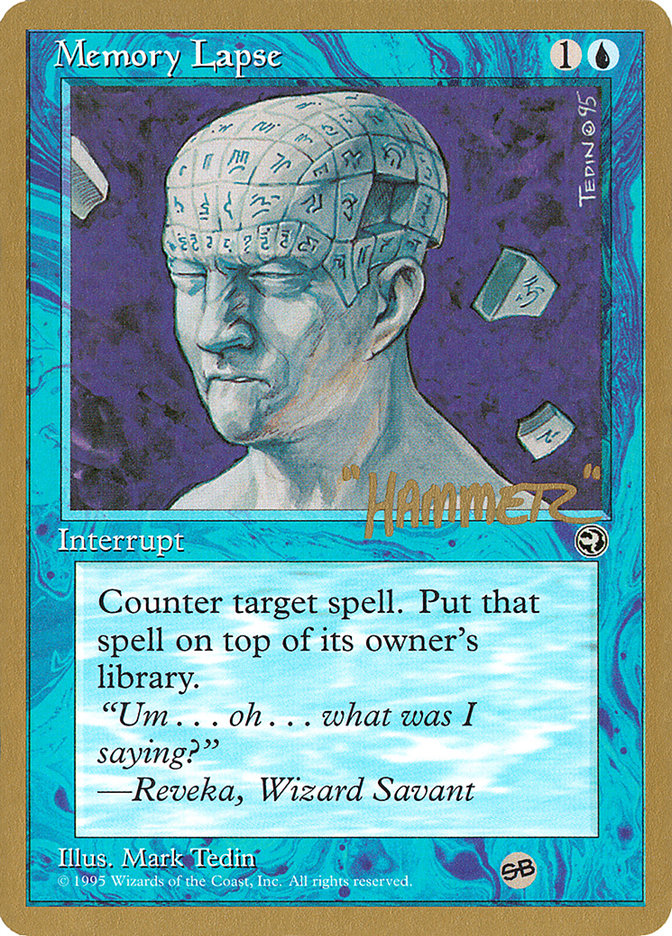 Memory Lapse (Runes) (Shawn "Hammer" Regnier) (SB) [Pro Tour Collector Set] | I Want That Stuff Brandon