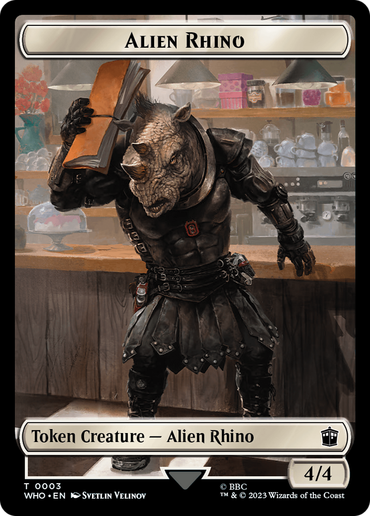 Alien Rhino // Clue (0022) Double-Sided Token [Doctor Who Tokens] | I Want That Stuff Brandon