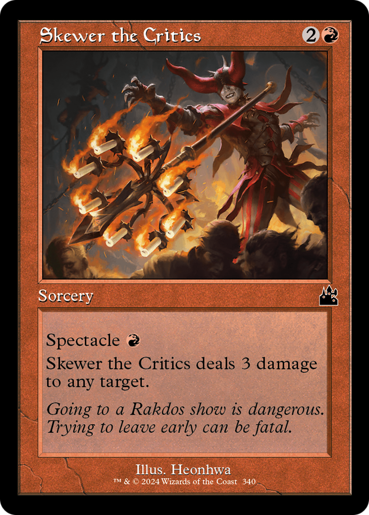 Skewer the Critics (Retro Frame) [Ravnica Remastered] | I Want That Stuff Brandon