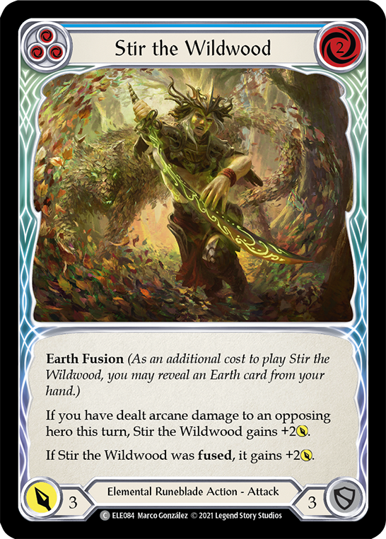 Stir the Wildwood (Blue) [ELE084] (Tales of Aria)  1st Edition Rainbow Foil | I Want That Stuff Brandon