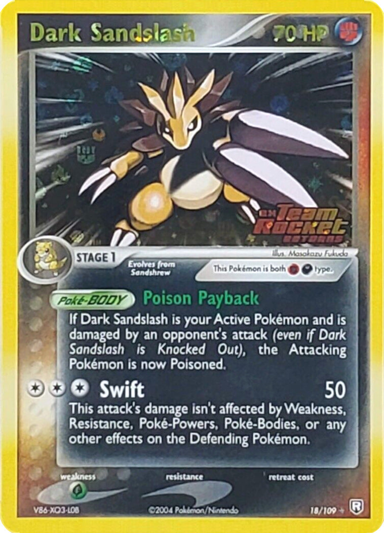 Dark Sandslash (18/109) (Stamped) [EX: Team Rocket Returns] | I Want That Stuff Brandon