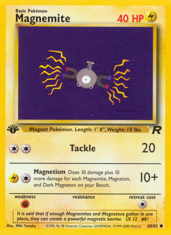 Magnemite (60/82) [Team Rocket 1st Edition] | I Want That Stuff Brandon