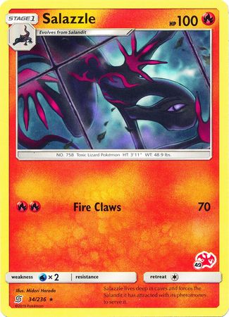 Salazzle (34/236) (Charizard Stamp #49) [Battle Academy 2020] | I Want That Stuff Brandon