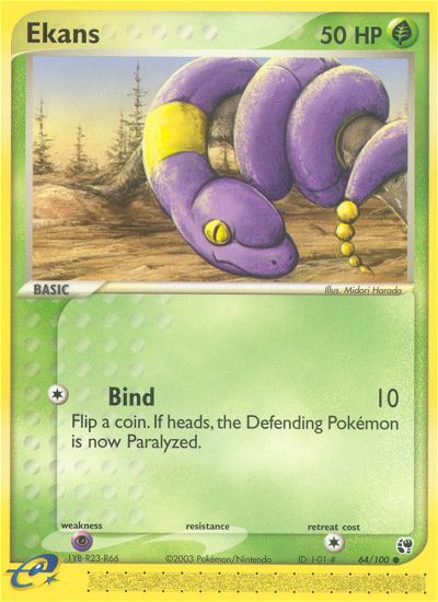 Ekans (64/100) [EX: Sandstorm] | I Want That Stuff Brandon