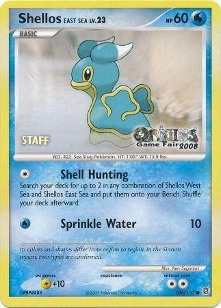 Shellos East Sea (106/132) (Origins Game Fair 2008 Staff) [Nintendo: Black Star Promos] | I Want That Stuff Brandon