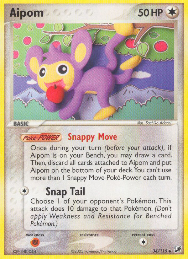 Aipom (34/115) [EX: Unseen Forces] | I Want That Stuff Brandon