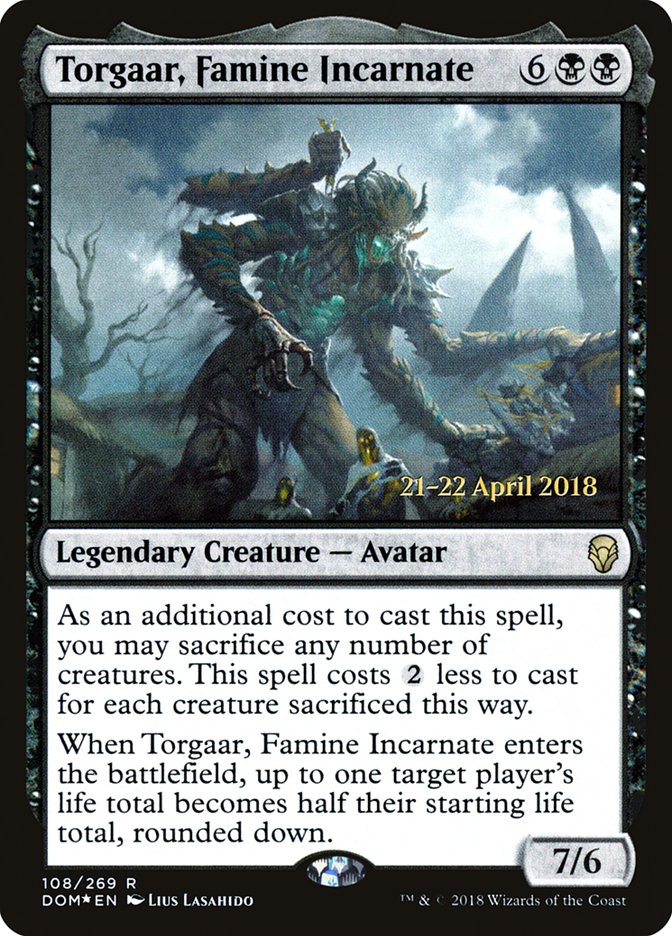 Torgaar, Famine Incarnate [Dominaria Prerelease Promos] | I Want That Stuff Brandon