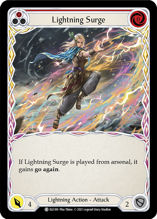 Lightning Surge (Red) [ELE189] (Tales of Aria)  1st Edition Rainbow Foil | I Want That Stuff Brandon