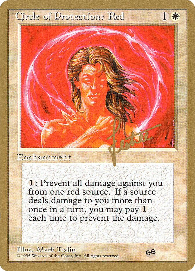 Circle of Protection: Red (Bertrand Lestree) (SB) (4ED) [Pro Tour Collector Set] | I Want That Stuff Brandon