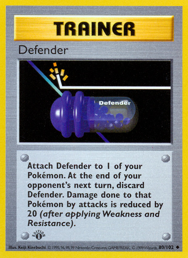 Defender (80/102) (Shadowless) [Base Set 1st Edition] | I Want That Stuff Brandon