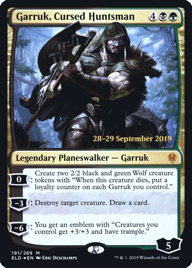 Garruk, Cursed Huntsman [Throne of Eldraine Prerelease Promos] | I Want That Stuff Brandon